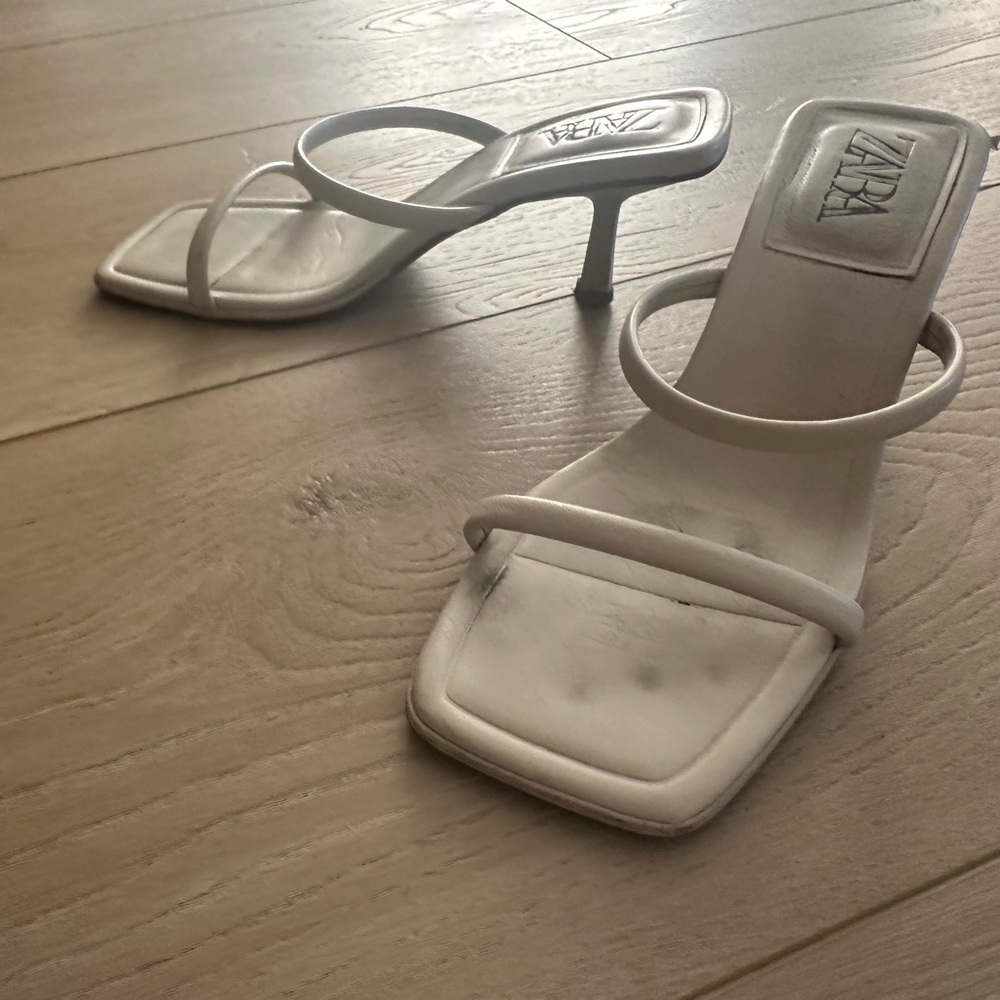 Off white double strap sandals